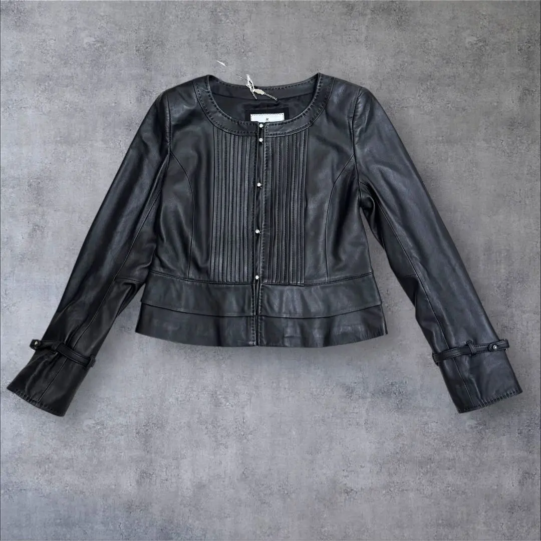 Thumbnail of New with tags ✨ Courreges Lamb Leather Jacket Black Stone