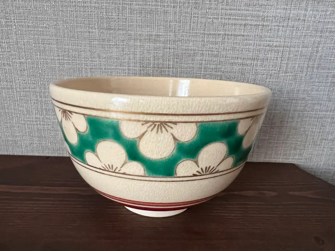 京焼　瑞雲造　仁清写　色絵　七宝繋ぎ数茶碗　十客　共箱 67-3/瑞雲窯/宝泉造/仁清写七宝数茶碗十客揃/共