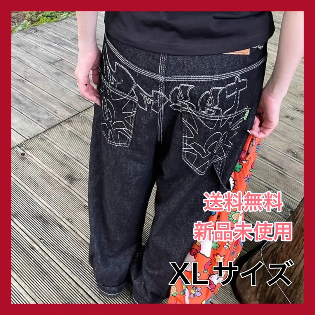 Thumbnail of New, Unused XL Baggy Denim Jeans Embroidered Wide Pants y2k American Casual