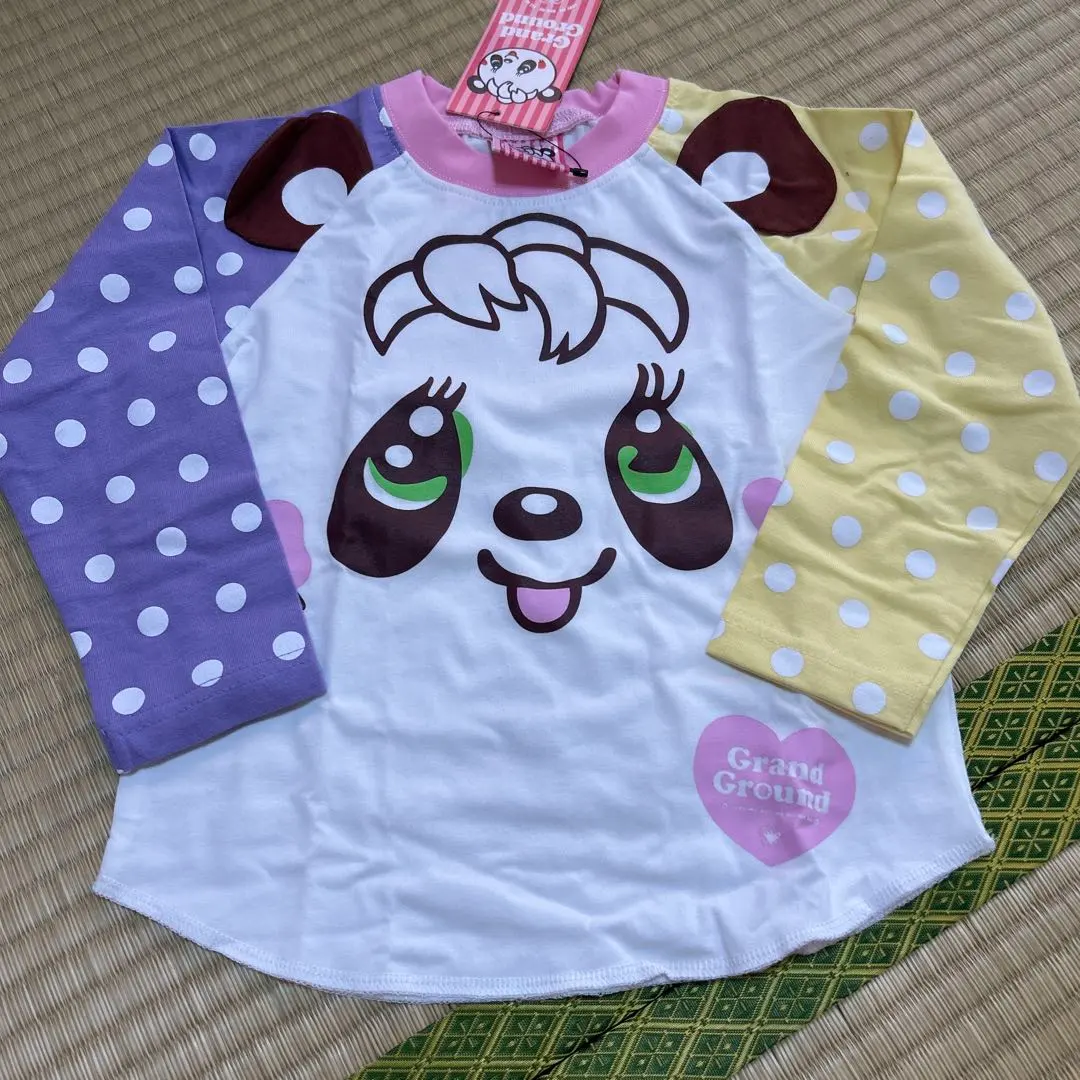Thumbnail of Grand Ground Panda Character Long Sleeve Cut-and-Sewn Shirt 100cm