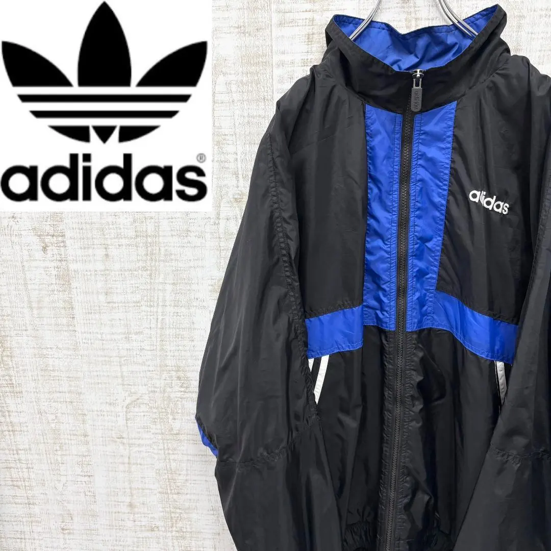 Thumbnail of KK13 80s Adidas Full Zip Nylon Jacket Embroidered Logo World Flag Tag