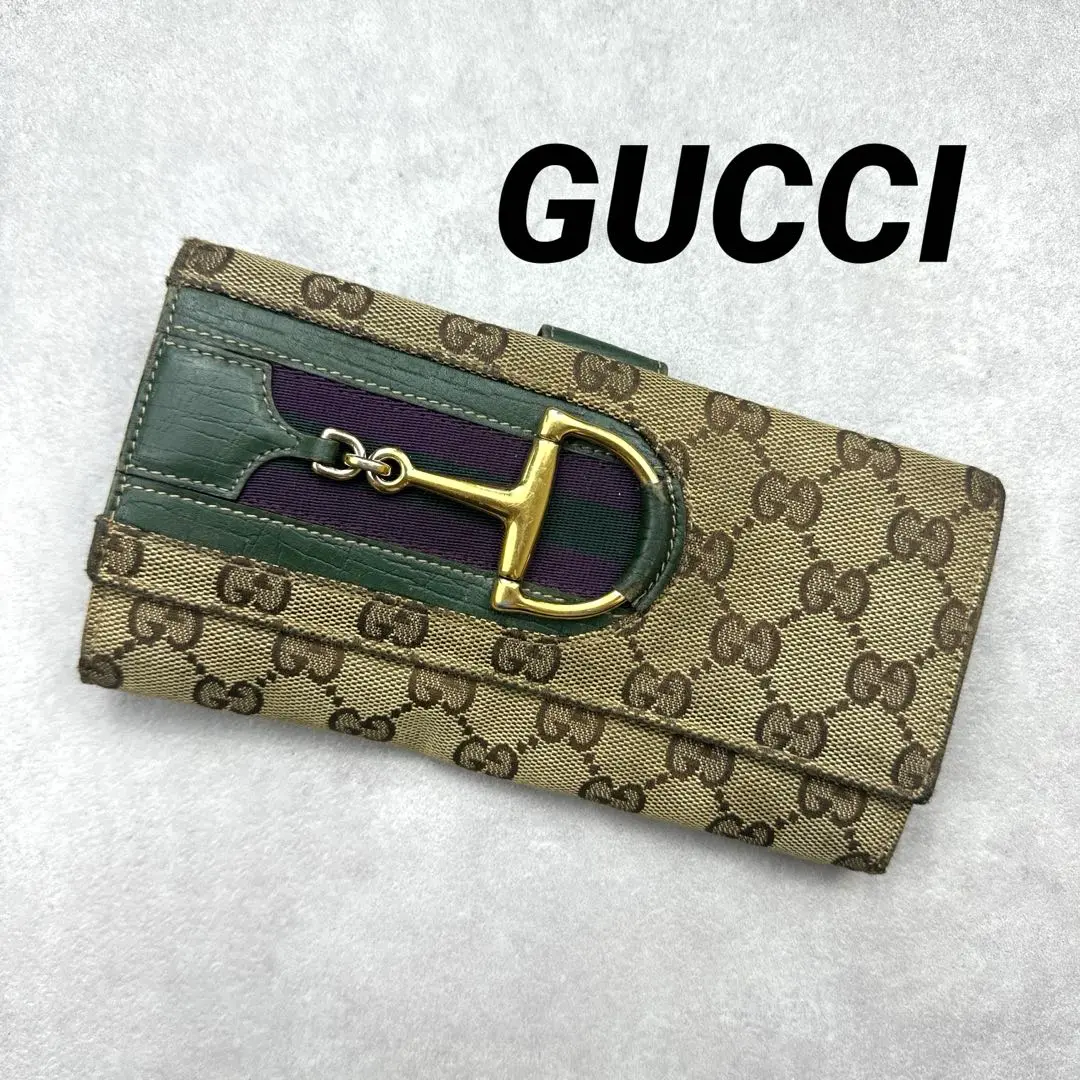 GUCCI　ハスラービット　長財布 グッチ ホースビット 1955〕ジップアラウンドウォレットGG