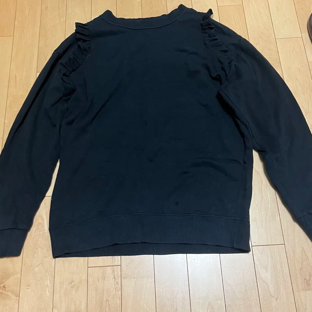 Thumbnail of ZARA TRF Black Sweatshirt with Ruffles