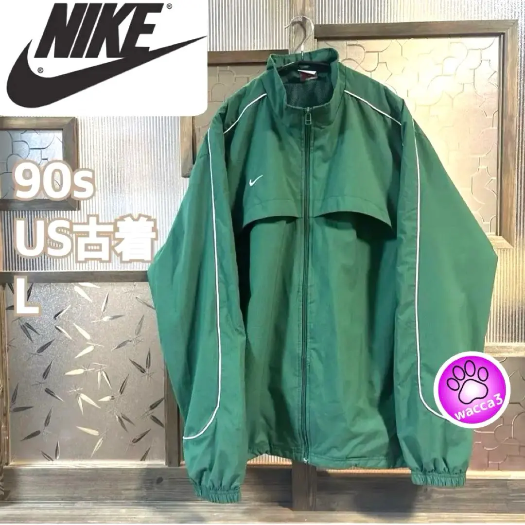 Thumbnail of 90s US Vintage NIKE Lightweight Nylon Jacket L Green Full Zip