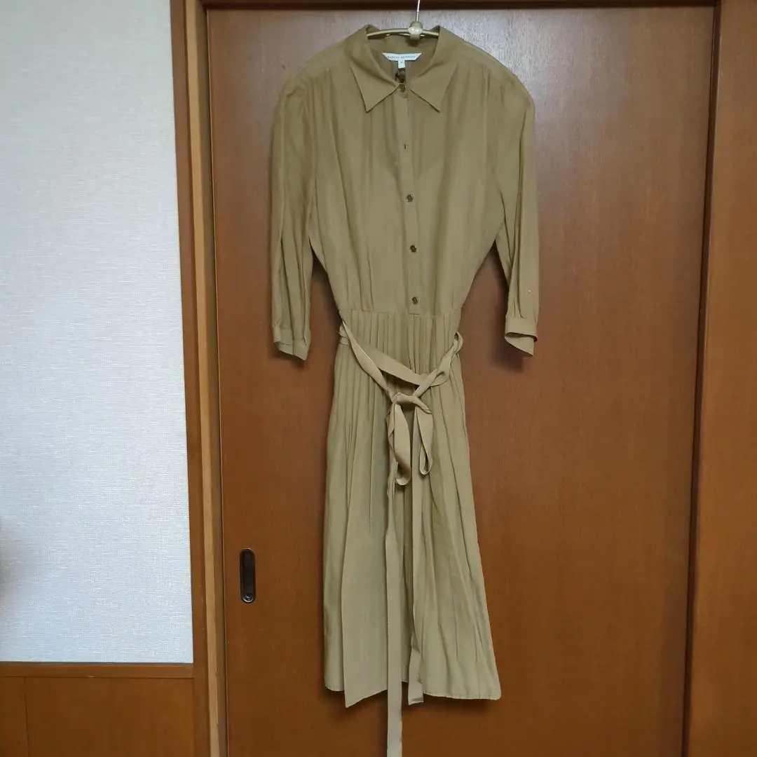 Thumbnail of Banana Republic Sheer Beige Long-Sleeve Dress