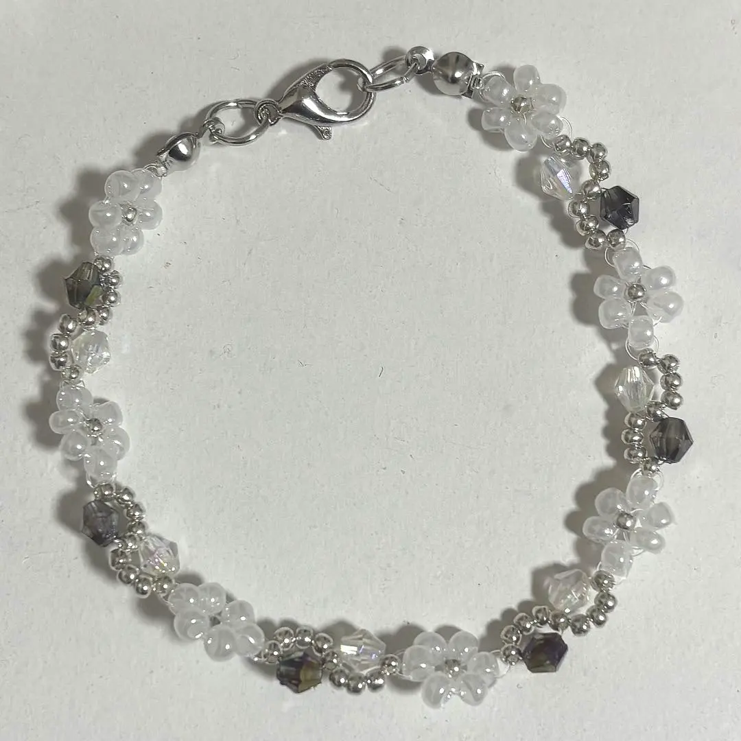 Thumbnail of Beaded bracelet, handmade accessory, black x white