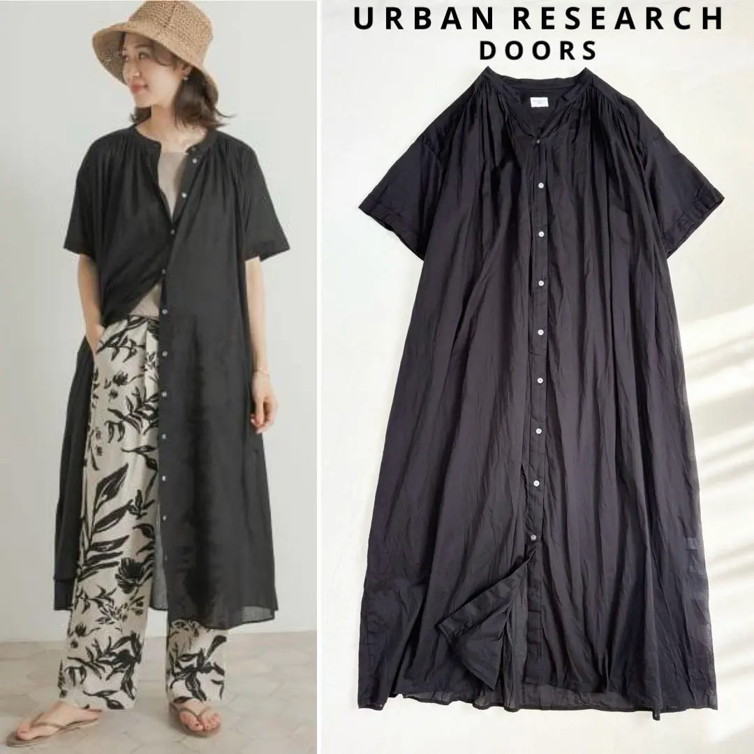 Thumbnail of URBAN RESEARCH DOORS Cotton Voile Half Sleeve One-Piece Long Dress
