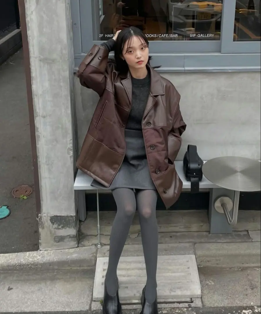 Thumbnail of New LEATHER SWITCHING OVER JACKET CLANE