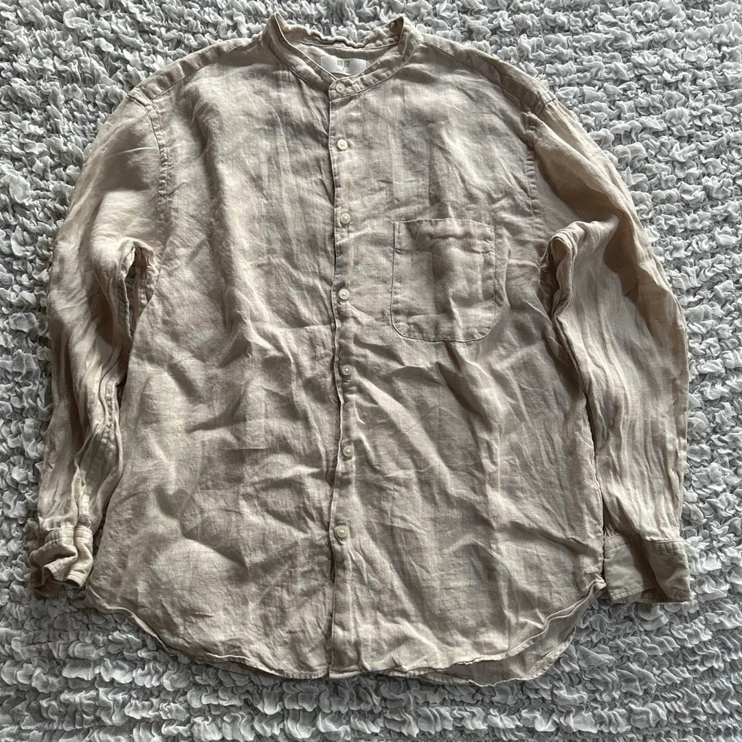 Thumbnail of Linen Beige Long Sleeve Shirt M