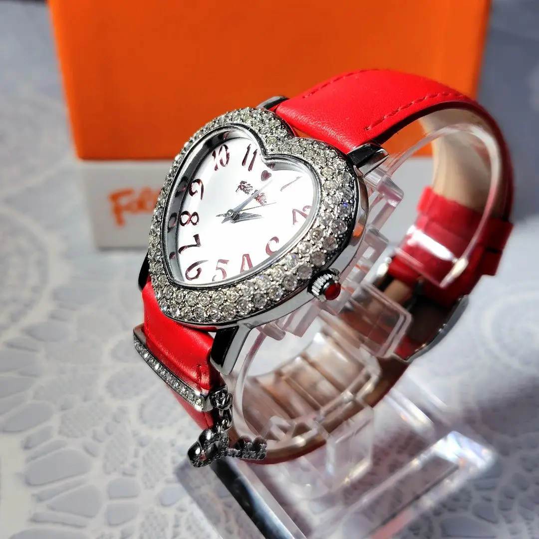FOLLI FOLLIE 腕時計 FLYINGHEART シルバー文字盤 電池交換済み Folli Follie フォリフォリ シルバー 腕時計