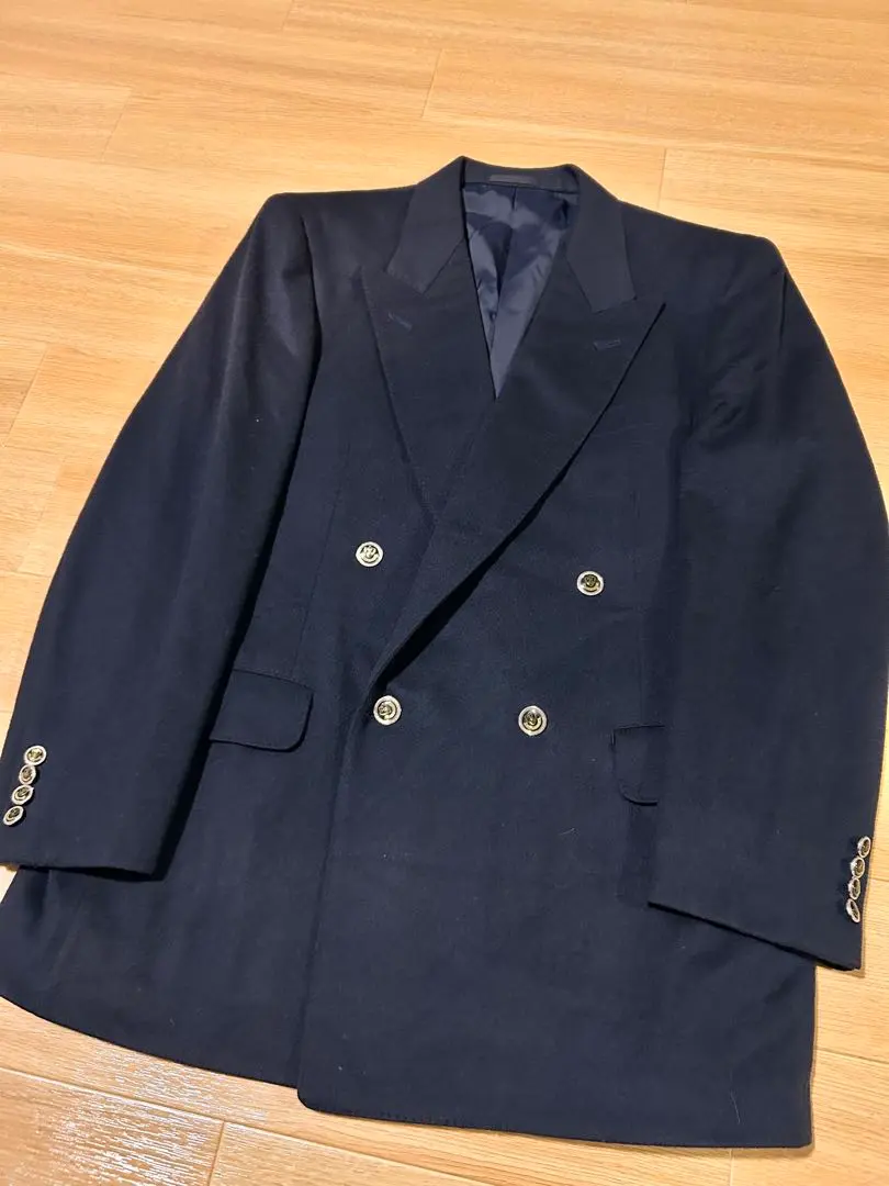 Thumbnail of Near Mint Condition Burberry Cashmere Wool Flannel Double Navy Blazer