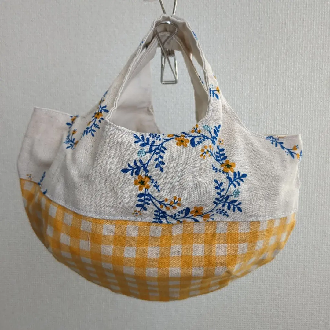 Thumbnail of Floral Embroidered Check (Small Bag) ☆ Handmade