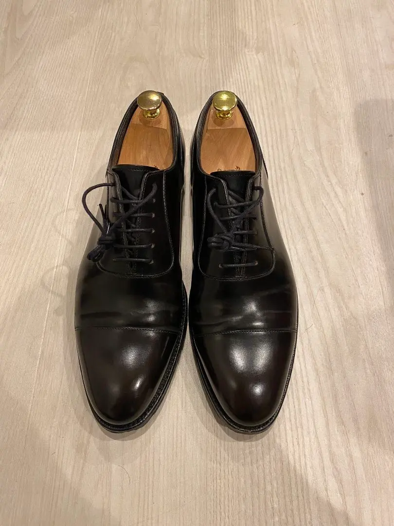 【美品】ペルフェットコードバン ストレートチップ ペルフェット SIZE 7.5【レベルソ仕立て/ストレートチップ