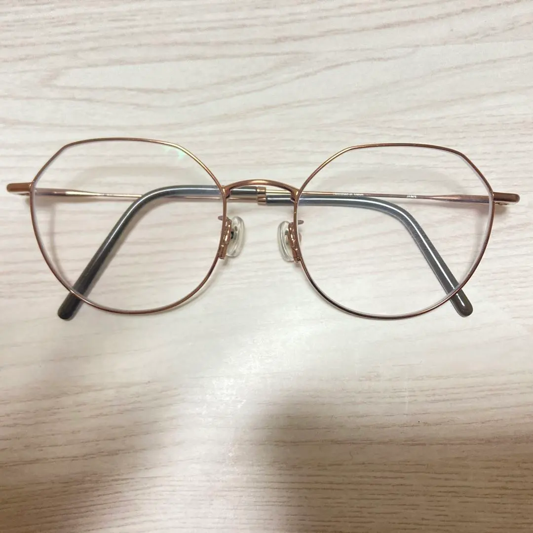 Thumbnail of JINS gold metal frame glasses, slightly weaker prescription