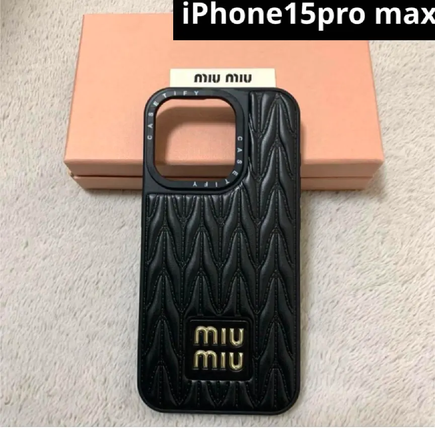MIU MIU iPhone15用ケース ブラック 新品未使用】Miu Miu iPhone15Pro ケース ブラック