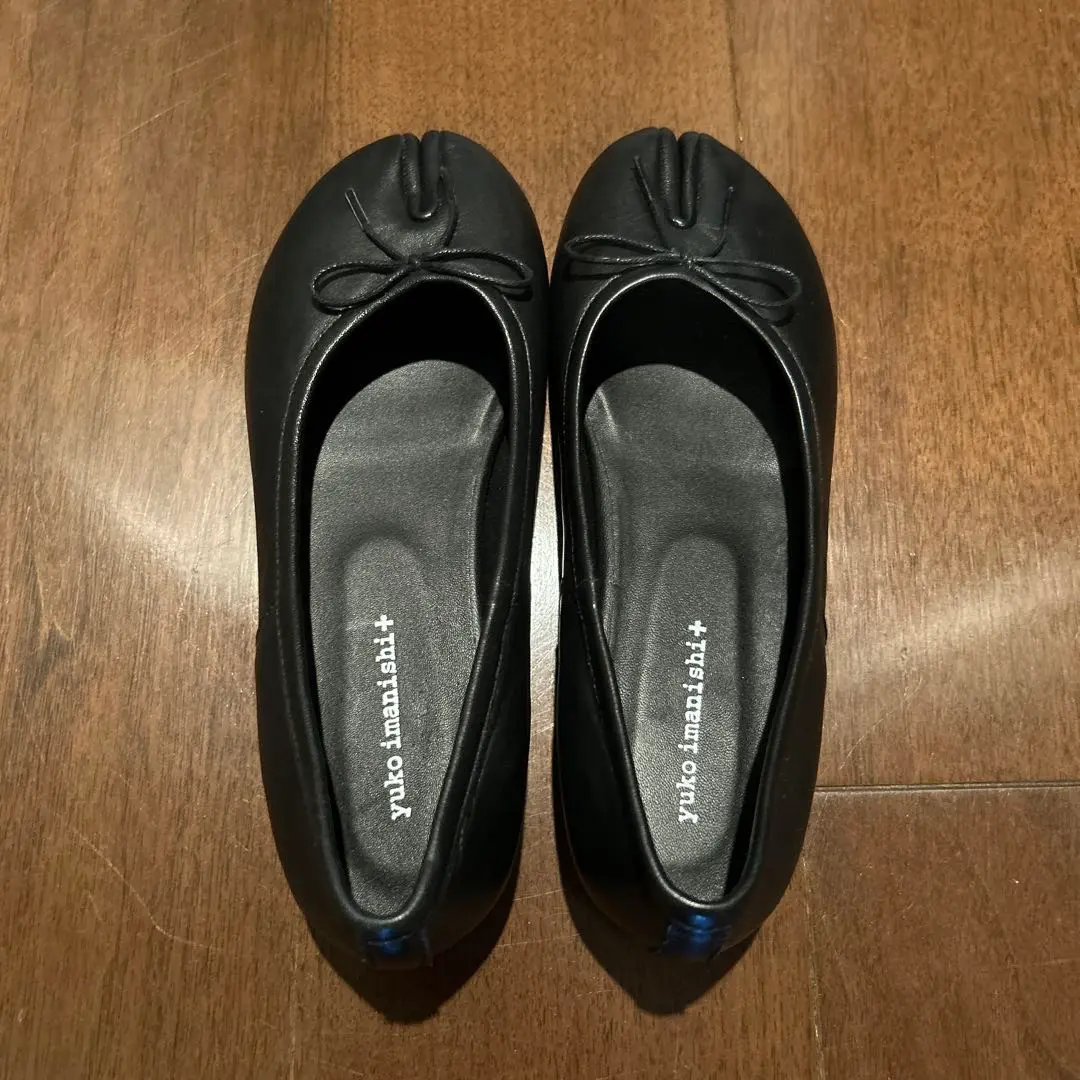美品✨yuko imanishi+ フラット 足袋 レザー 25.5 ブラック
