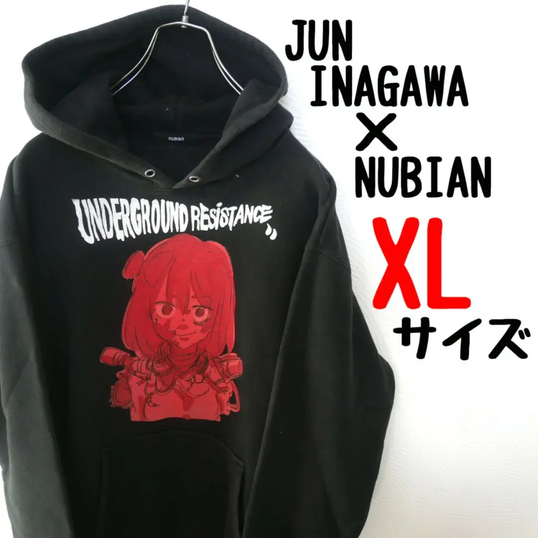 Nubian Jun Inagawa コラボ　パーカー 希少 JUN INAGAWA コラボ NUBIAN スウェット パーカー M - メルカリ