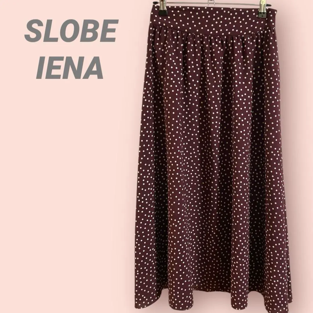 Thumbnail of SLOBE IENA Flare Long Skirt Dot Pattern Bordeaux Women's / 36