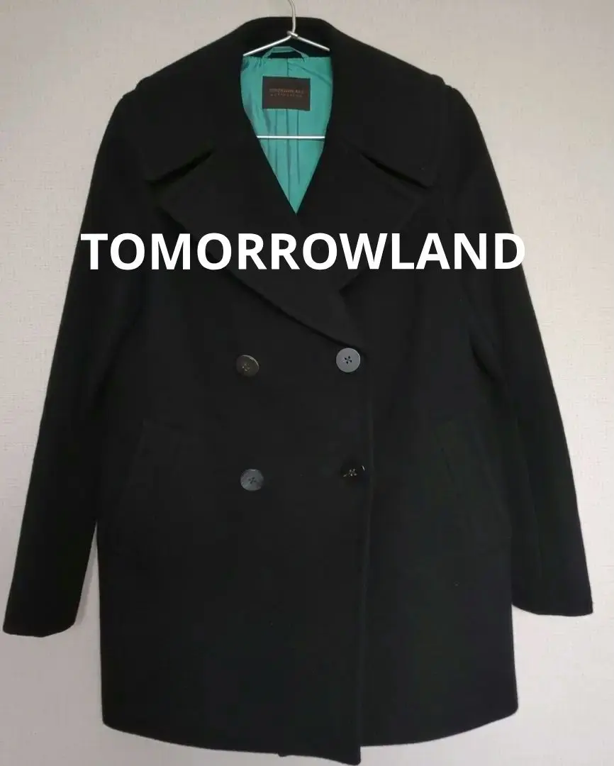 【極美品】 最終価格！ トゥモローランド Pコート カシミヤ混 ブラック 2025年最新】TOMORROWLAND カラー：ブラック系 ピーコート