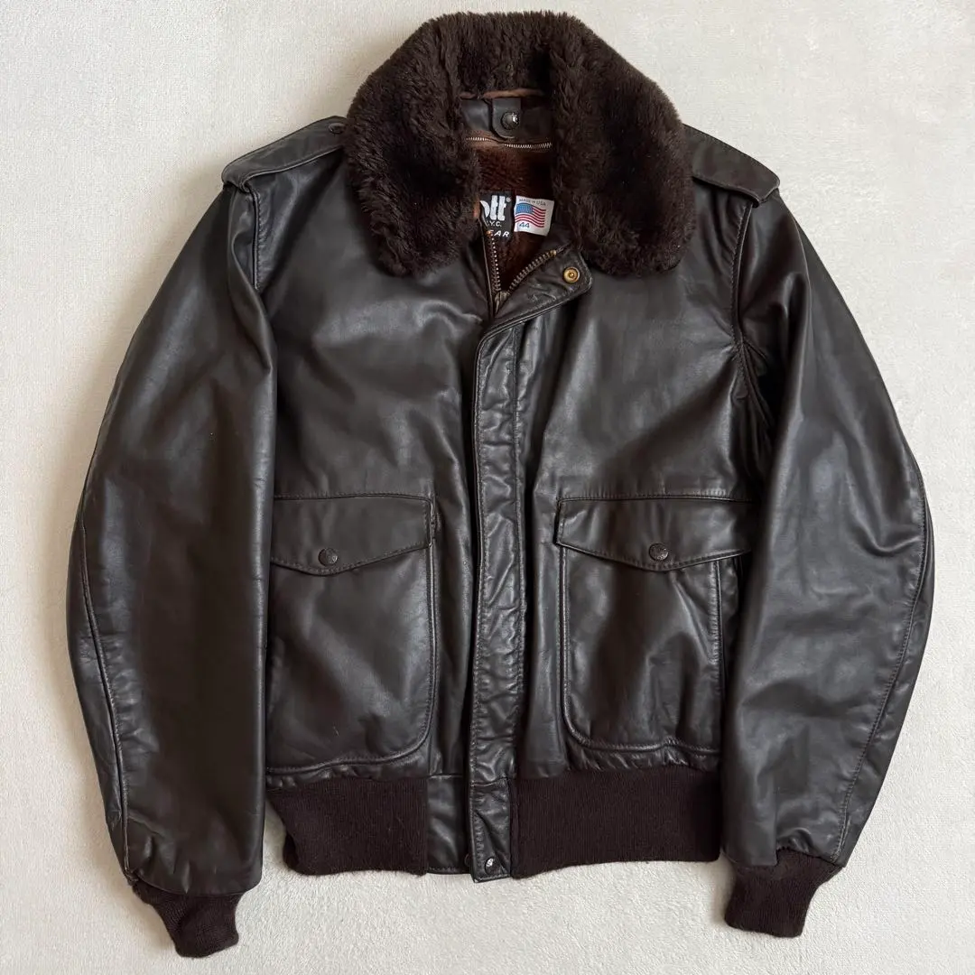 Thumbnail of 70s Schott 44 Leather Flight Jacket Brown A-2