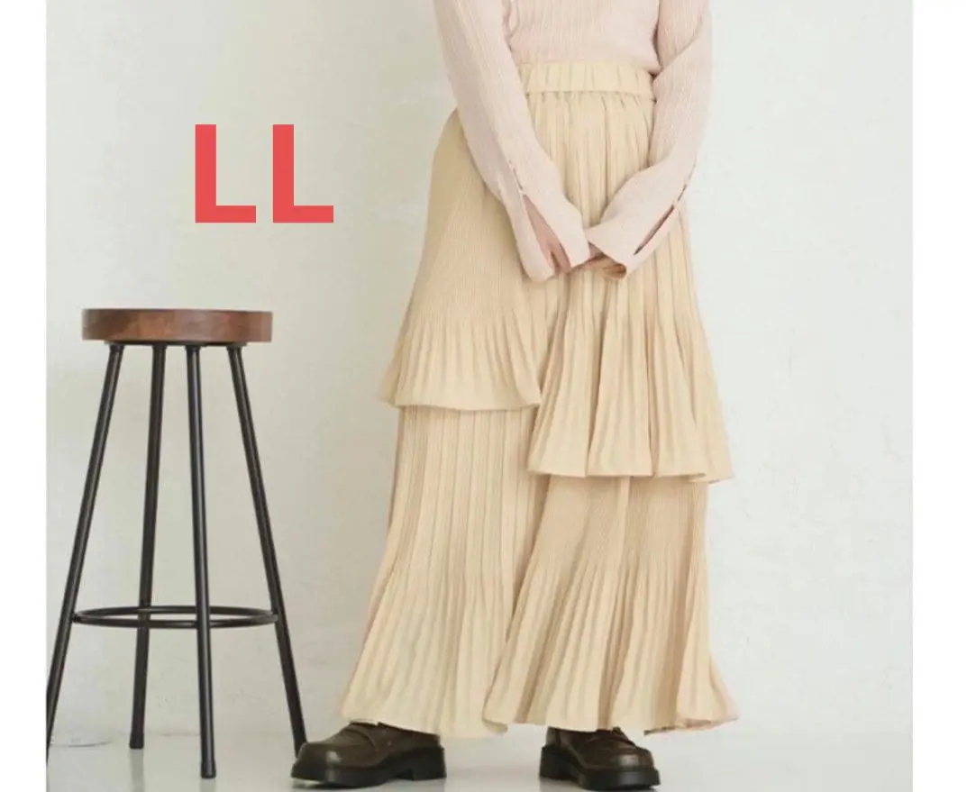 Thumbnail of Shimamura yumi Random Pleated Skirt Ivory LL Pre-order New