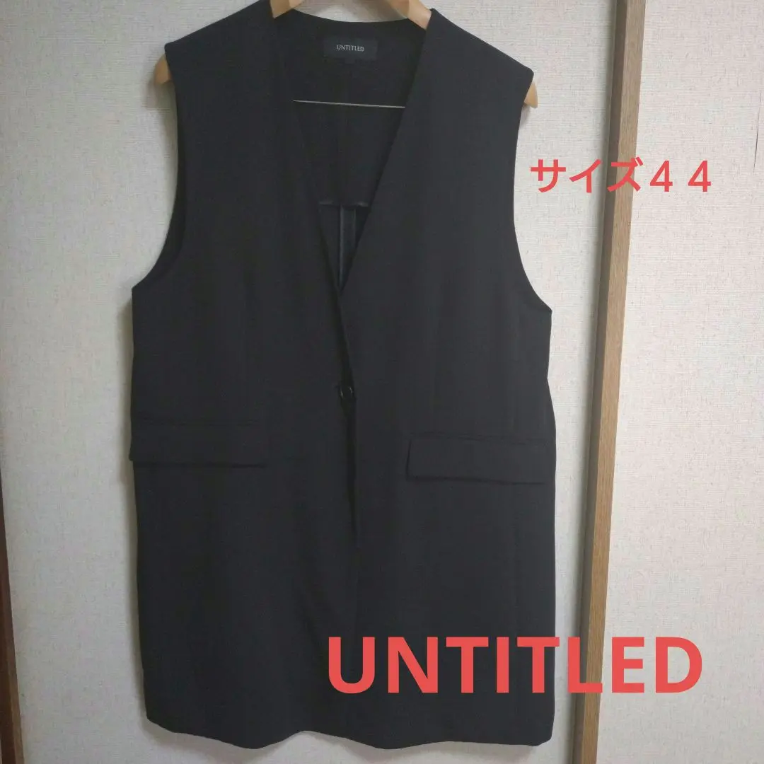 【タグ付き未使用】UNTITLED アンタイトル　ジレ　ブラック　3L 44 UNTITLED(アンタイトル)のベスト・ジレアイテム一覧 | Rakuten