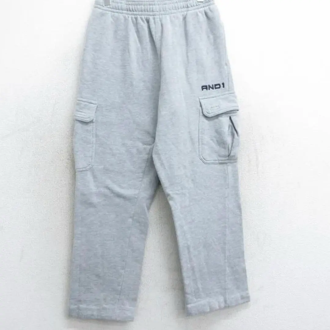 90s AND1 スウェット カーゴパンツ NBA バギー 極太 ワイド 裾絞り SEQUENZ 90s UTILITY CARGO SWEAT PANTS / ロゴ 刺繍 カーゴ