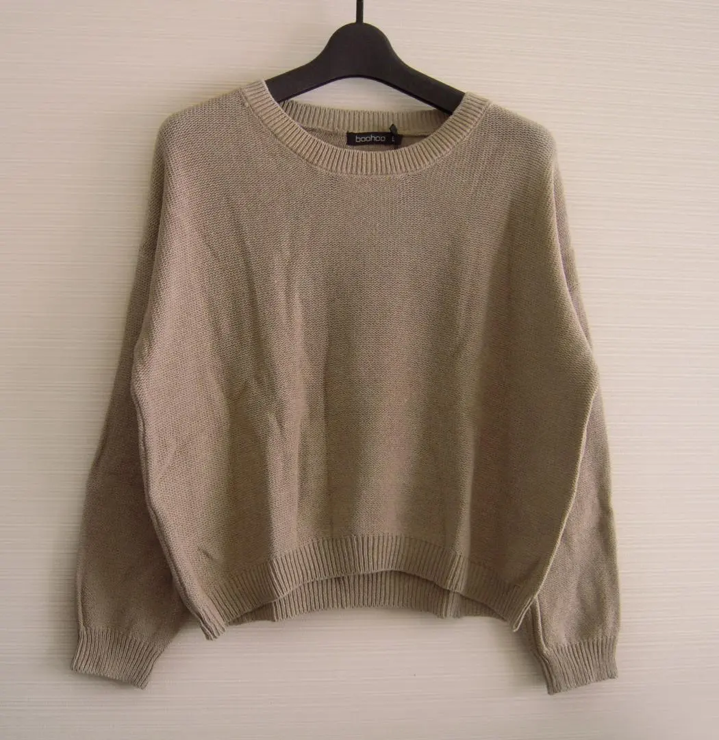 Thumbnail of British import ♡ ASOS Select BOOHOO Crew Neck Cotton Knit L Beige