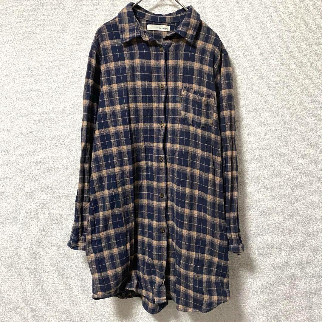 Thumbnail of Shu-La-Rue flannel shirt blouse Y-shirt top check pattern simple