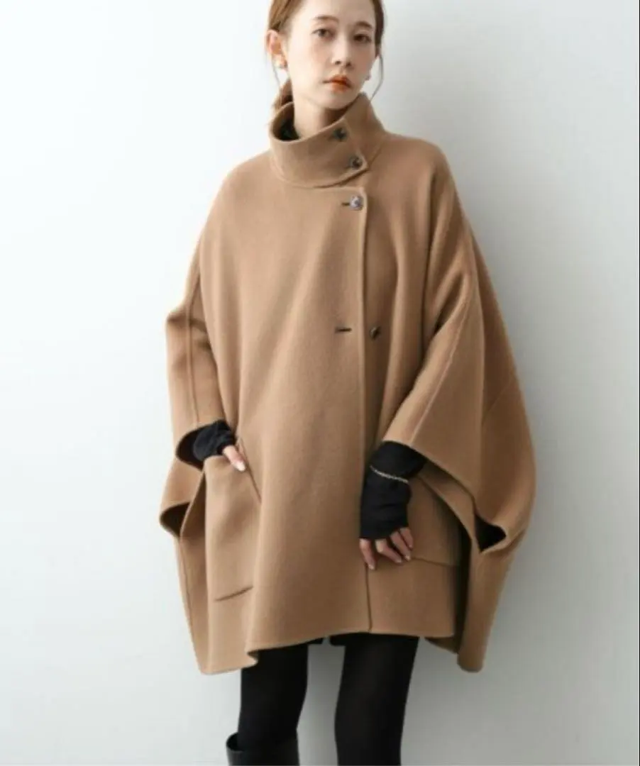 Thumbnail of Excellent Condition: SLOBE IENA WEB Exclusive Stand Collar Double Face Poncho
