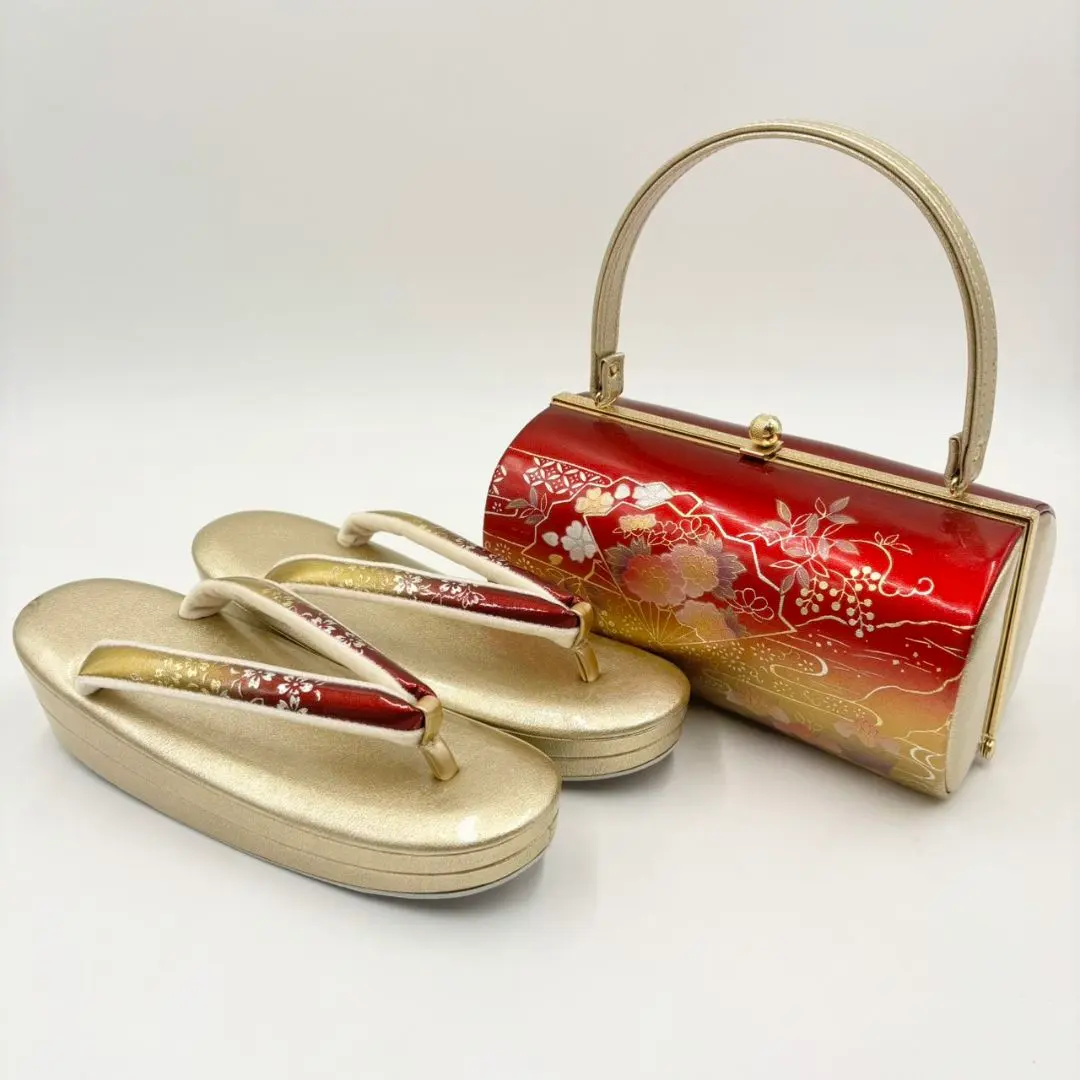 扇紋 振袖 禮服 和裝包包草履套組 的縮圖