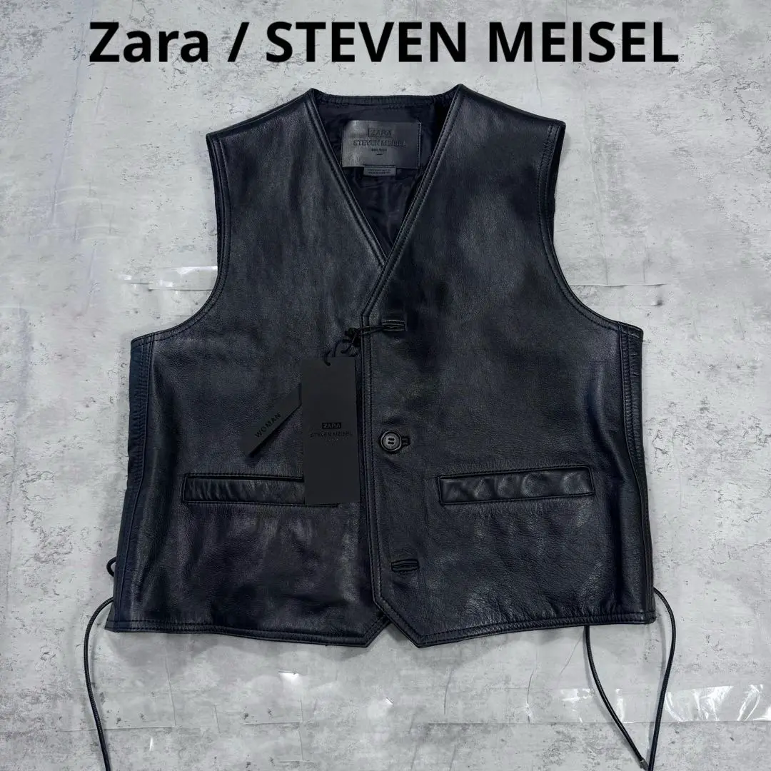 ZARA ザラ スティーブンマイゼルコラボ タグ付き レザーベスト
