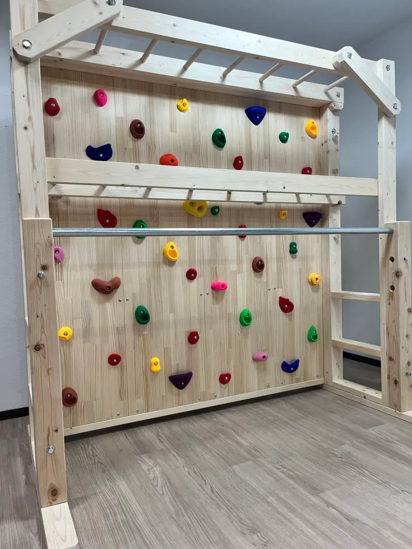 雲梯　室内うんてい　タイプC  木目の綺麗なボルダリング全面 雲梯 室内うんてい タイプC 木目の綺麗なボルダリング全面 雲梯