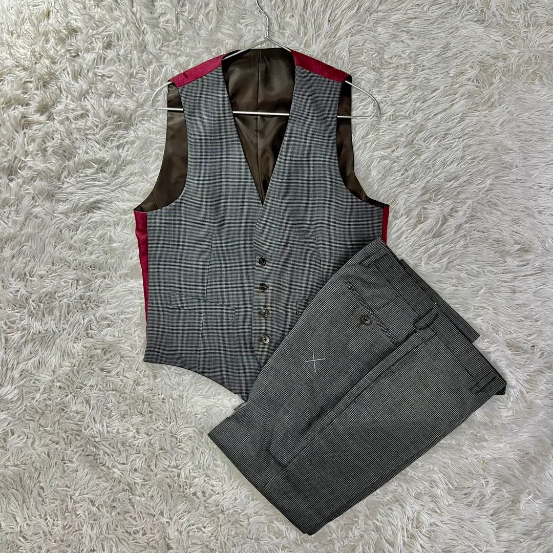 極美品 TWENTY FOUR SEVEN スリーピース リバーシブル チェック