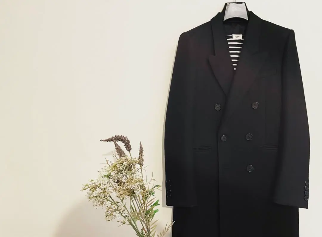 OLD CELINE セリーヌ　ロングコート　チェスターコート　リアルファー　M OLD CELINE(セリーヌ) カシミアチェスターコート - Lubb