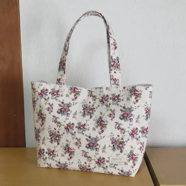 Thumbnail of Handmade ★ Tote Bag ★ A4 ★ Fruit Pattern (Off-white)