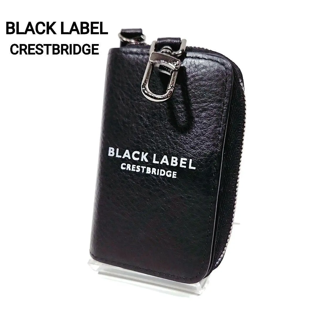 【極美品・箱付】ブラックレーベル クレストブリッジ コインケース　黒 PVCクレストブリッジチェックコインウォレット（ウォレット