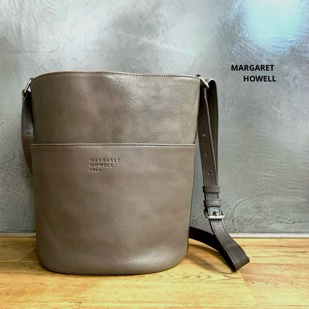 Thumbnail of Excellent Condition: Margaret Howell Leather Shoulder Bag, Gray/Greige