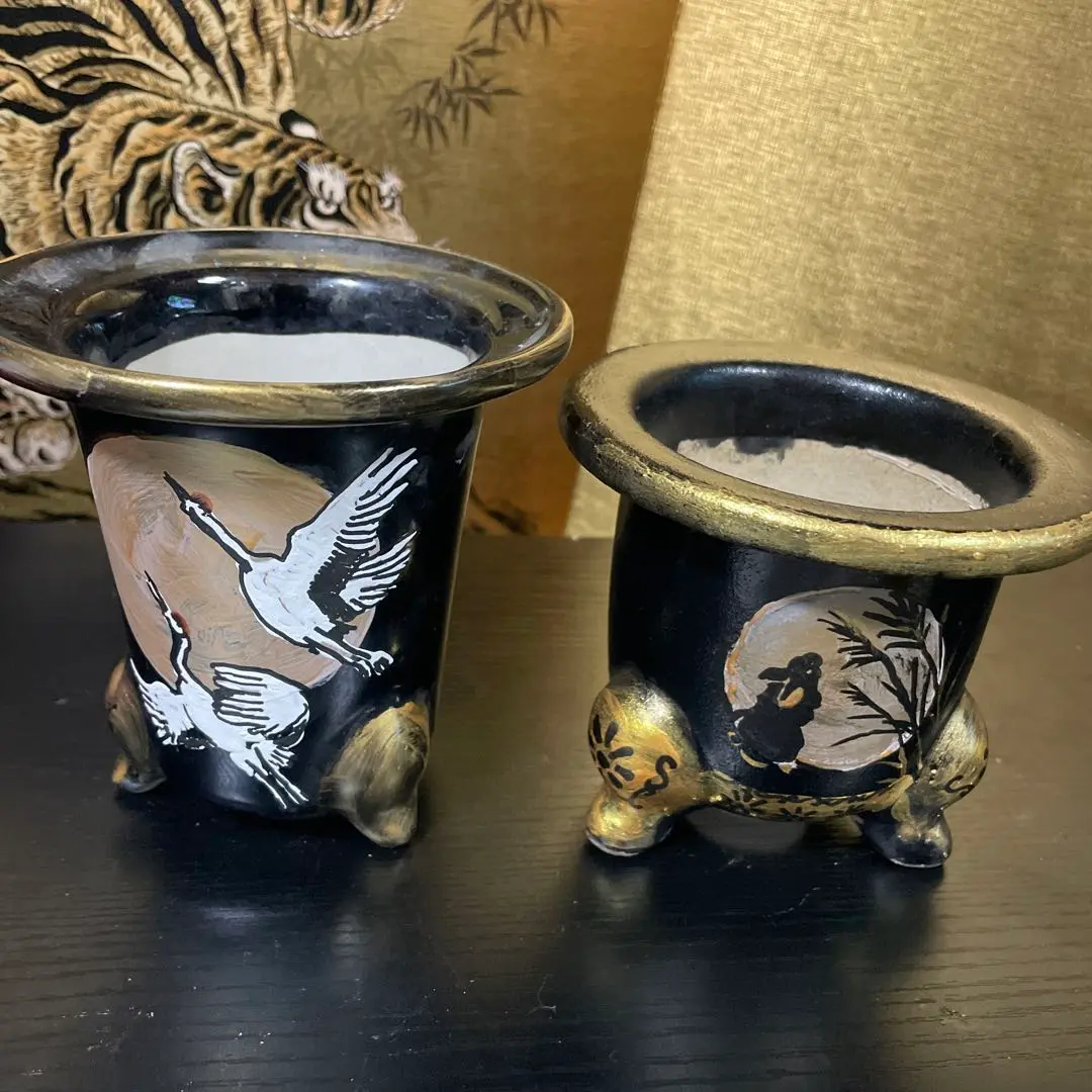 金縁蘭鉢2鉢セット、盆栽鉢、万年青鉢、富貴蘭鉢、植木鉢、小品盆栽鉢、 楽天市場】 園芸用品 > 京楽焼 > 錦鉢 > 万年青（長生蘭）錦鉢