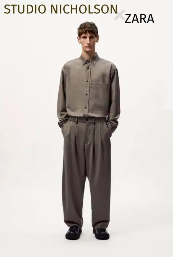 フランネルパンツ　サイズ40 STUDIO NICHOLSON + ZARA 入手困難品】フランネルパンツ 40 STUDIONICHOLSON +ZARA - メルカリ