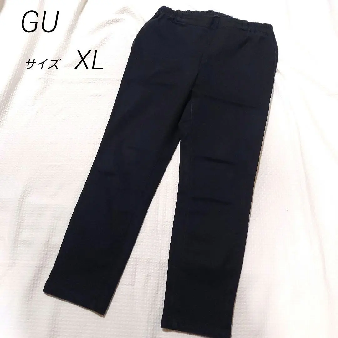 Thumbnail of GU Black Straight Pants, Elastic Waist, XL, Black, Long Pants