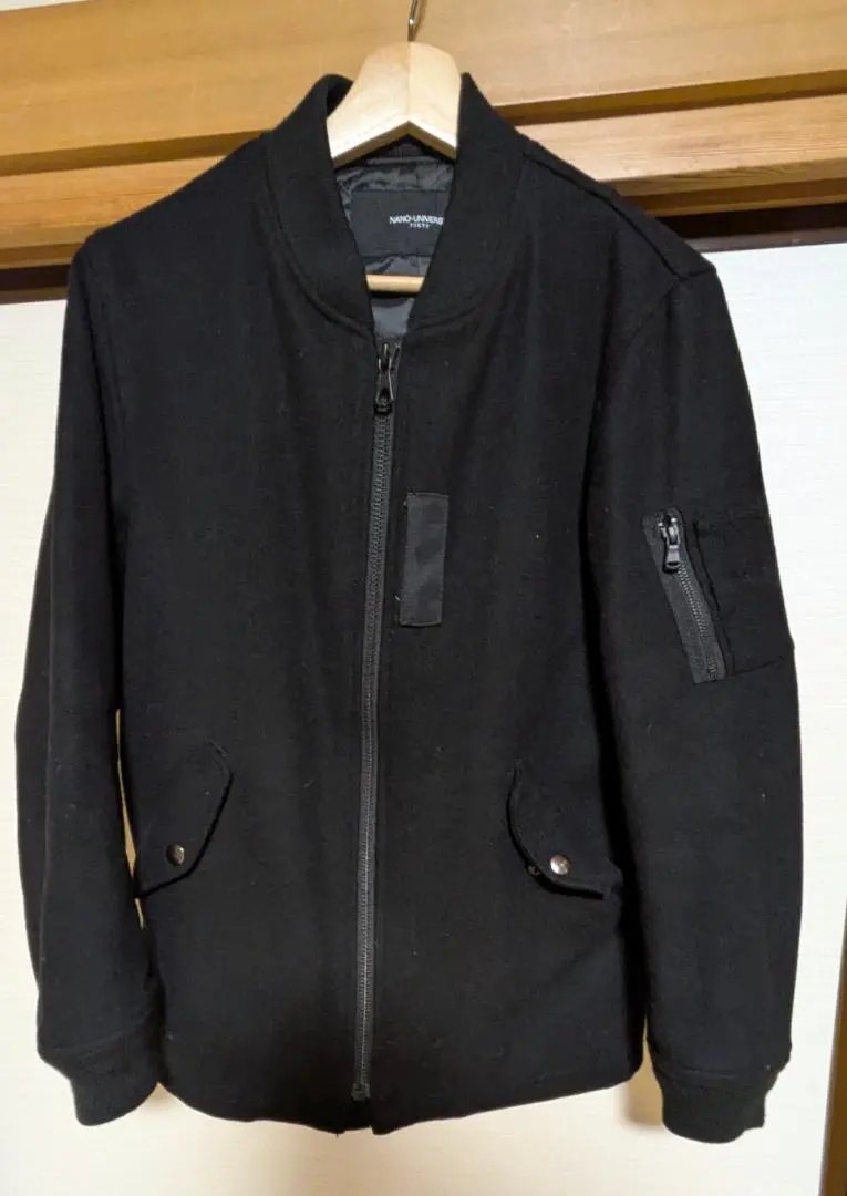 幾乎未使用 nano universe 羊毛 內襯 MA-1 黑色 S 的縮圖
