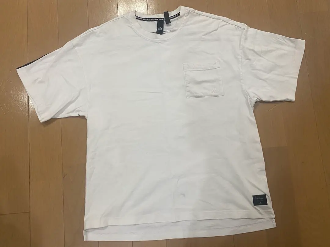 Thumbnail of adidas White T-shirt with Three Stripes