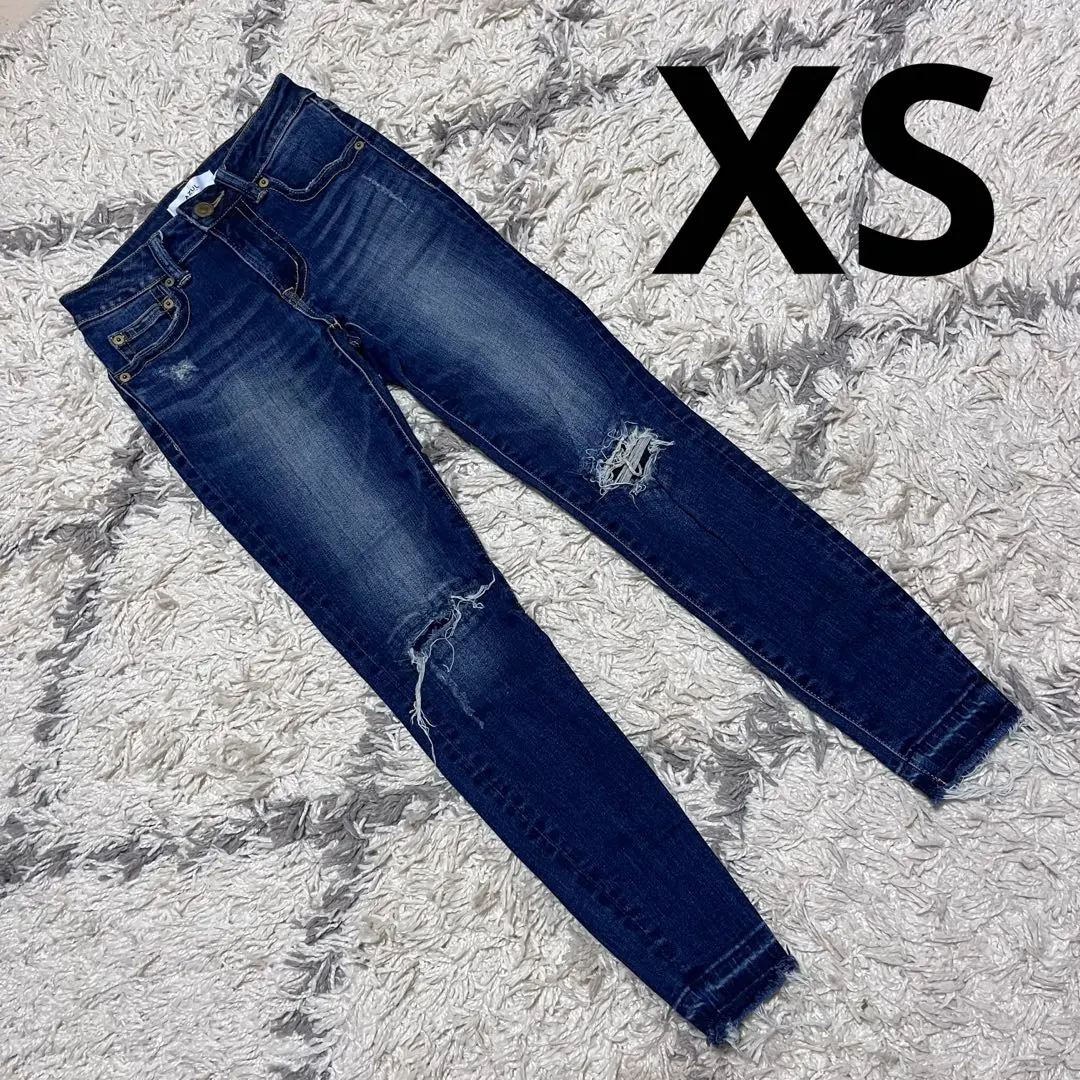 亞瑟士 by Moussy 破損 緊身牛仔褲 AZUL BY MOUSSY 的縮圖