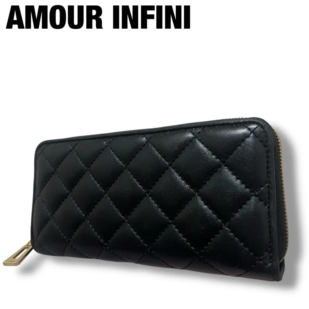 AMOUR INFINI (アムーアンフィニ) ラムレザーキルティング長財布