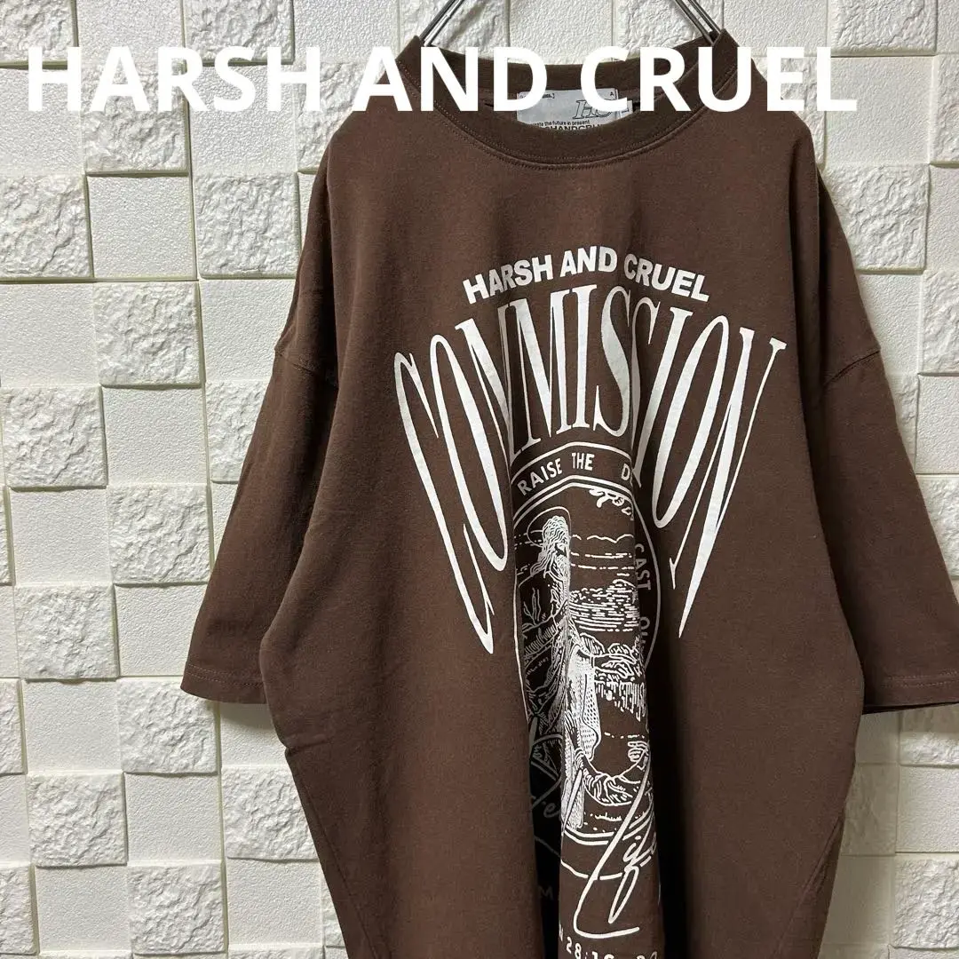 HARSH AND CRUEL Tシャツ 長袖 プリント ルーズ 男女兼用 全五色 HARSH AND CRUEL(ハーシュアンドクルーエル)のメンズ Tシャツ
