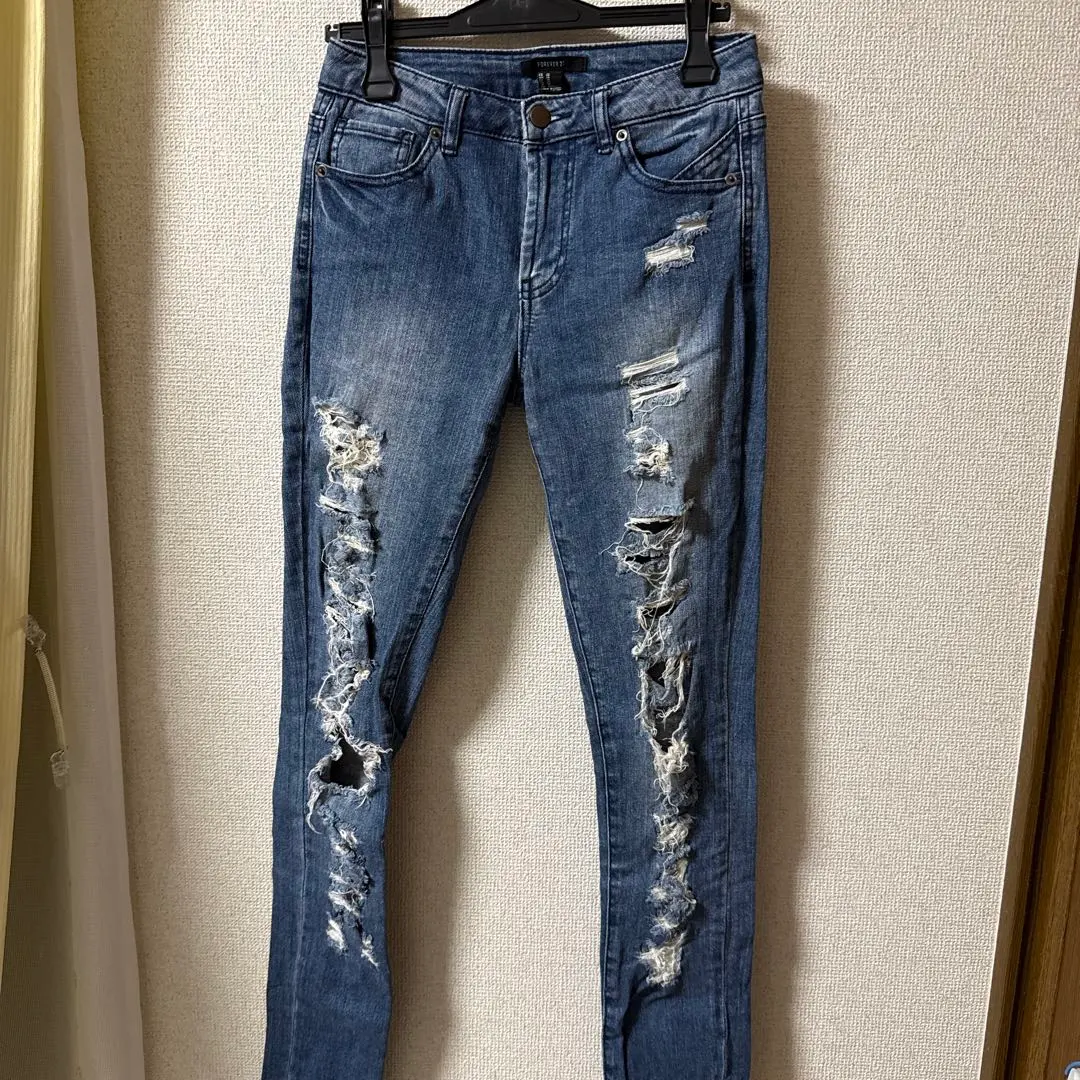 Thumbnail of Forever 21 Distressed Skinny Denim Pants