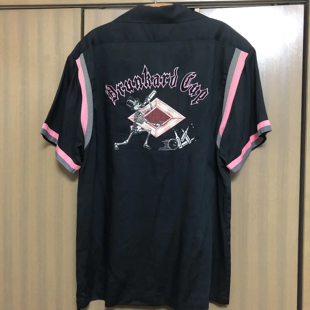 90's 初期 ドライボーンズ レーヨン ショート丈 ボーリングシャツ ダイヤ柄 90's 初期 ドライボーンズ レーヨン ショート丈 ボーリング