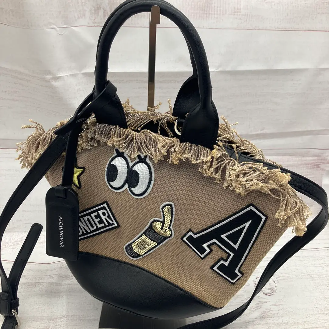 新品　ペシンシャ　ロゴワッペンミニメッシュバッグ 楽天市場】PECHINCHAR ロゴワッペンボアMINIバッグ バッグ