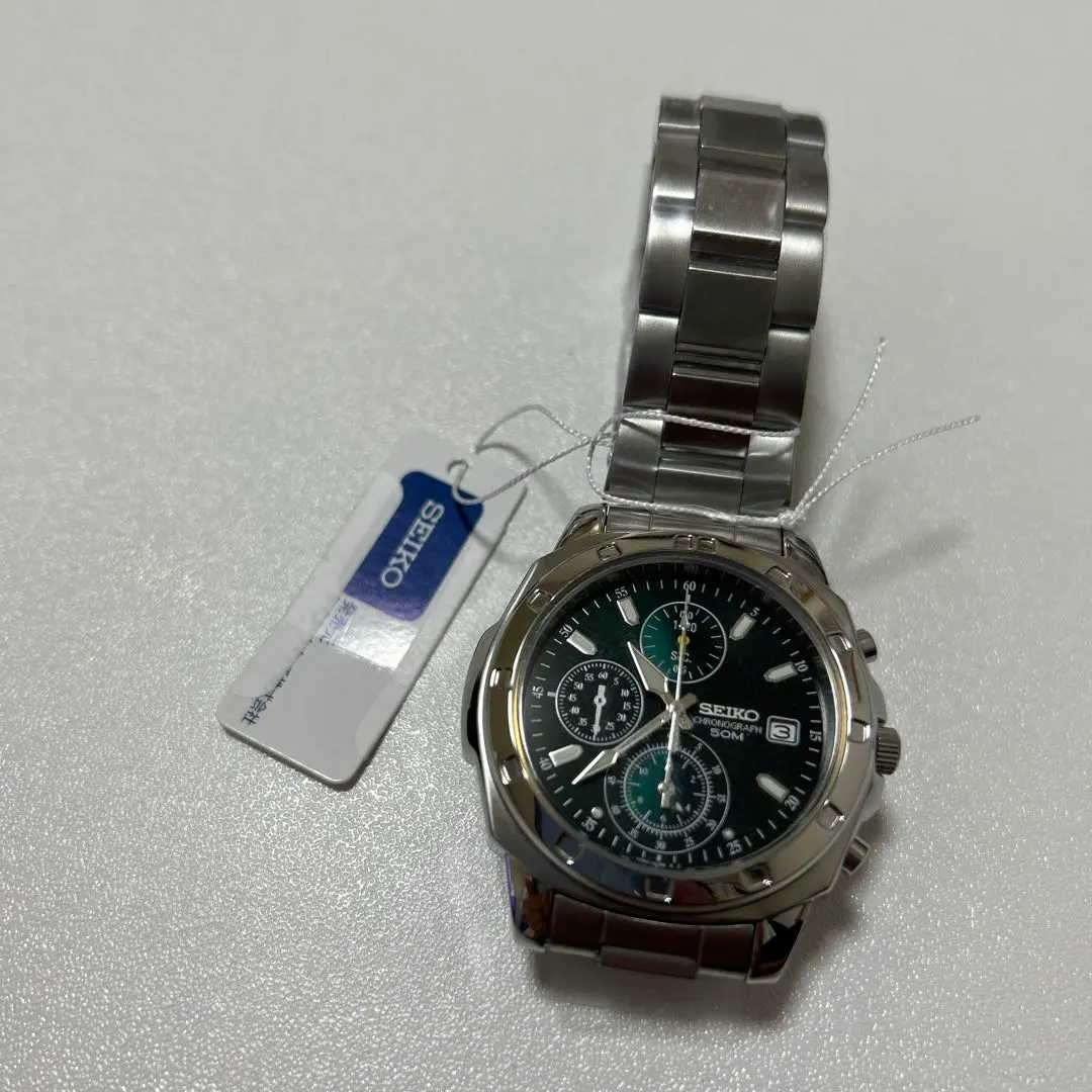 【限定特価】SEIKO セイコー SND411P アナログウォッチ SEIKO SND411PC Mens Chronograph Watch Green Overseas Model
